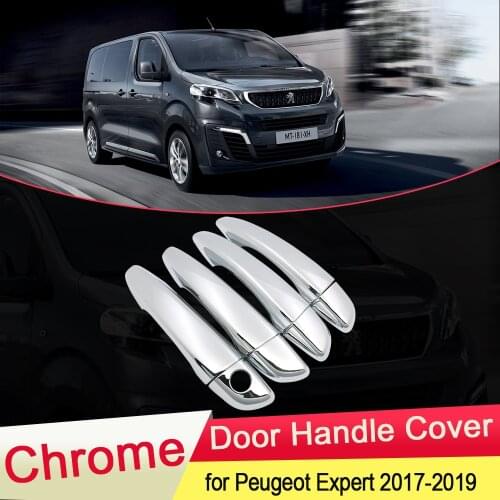 For Peugeot Expert Traveller 2017 2018 2019 Luxuriou Chrome Door Handle Cover Trim Car Set Car Cap Styling Stickers Accessories