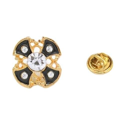 Enamel Crystal Cross Collar Pins for Men Shirt Crosses Brooch Pin for Men Fashion Jewelry Wholesale 2 Pcs