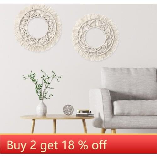 Cotton Rope Hand-woven Tapestry Round Ornaments Nordic Style Wall Decoration Soft Decorations