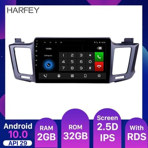 Harfey 10.1 inch Android 10.0 Car Stereo Radio 2.5DIPS screen GPS for 2013 2014-2016 Toyota RAV4 Support OBD2 Rearview Camera
