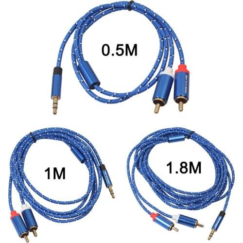 REXLIS RCA Cable 2RCA to 3.5 Audio Cable RCA 3.5mm Jack RCA AUX Cable for DJ Amplifier Subwoofer Audio Mixer Home DVD Converter