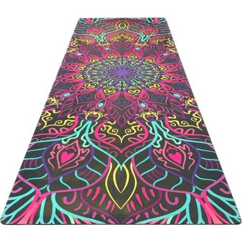 Nice printing yoga fitness mat suede rubber non-slip health yoga flower mat factory outlet practice mat with ncie design