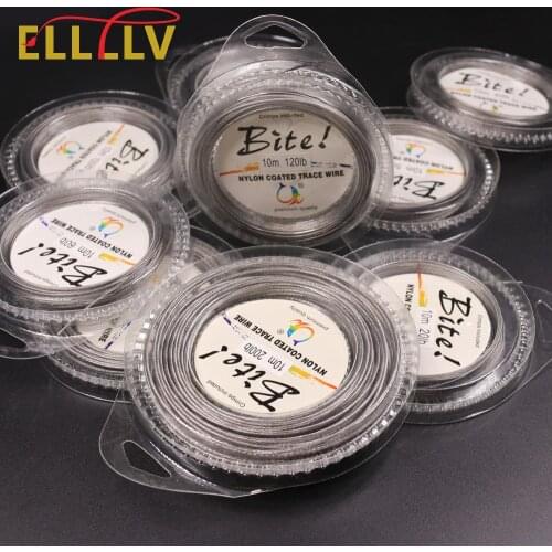 10M 7 Strands 5LB-200LB Nylon Coated Trace Wire Braided Steel Wire Leader Coating Jigging Fish Line Sea Fishing Rigs Accessories