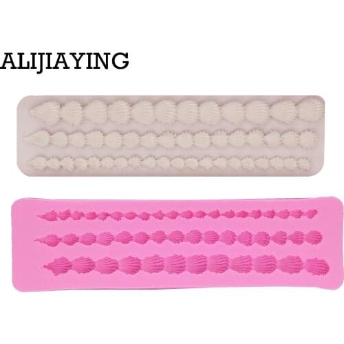 M1026 Pearl Diamond Border Silicone Mold Sugarcraft Lace Fondant Cake Decorating Tool Silicone Cupcake Baking Tools