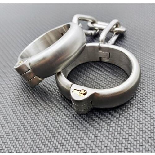 Metal Stainless Steel Bracelet Handcuffs Adult Games BDSM Torture Hand Cuffs Bondage Restraints Fetish Sex Toys For Couples