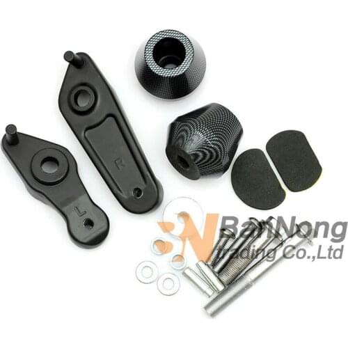 Motorcycle Carbon Black Frame Slider No Cut Crash Falling Protector For Yamaha YZF 1000 R1 YZF-R1 2009-2014