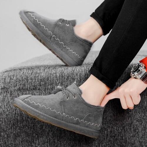 ZEEKSON Winter Snow Boots Mens Shoes Warm and Non-slip Plus Velvet Cotton Shoes Autumn and Winter Mens Shoes Warm Casual Shoes