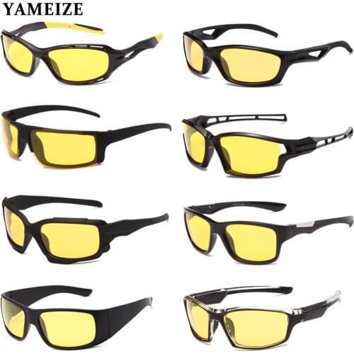 YAMEIZE Anti Glare Night Vision Glasses For Driving Men Polarized Sunglasses Women Driver Glasses Yellow Lens Sports Goggles