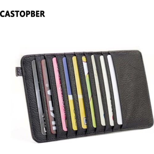 Men Credit ID Card Holders Genuine Leather 18 Card Slots With Changes Pocket For Man Long Wallet Women High Quality Famous Slim