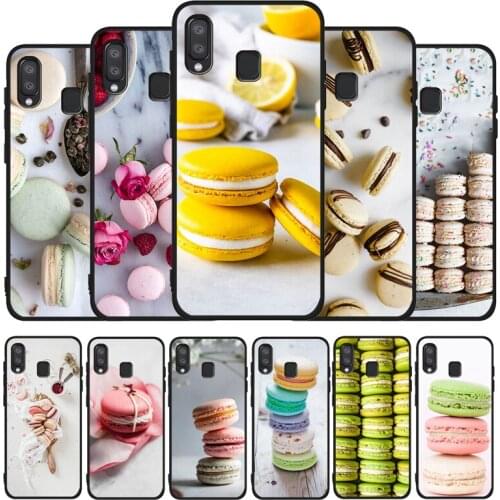Macaron food Soft Case For Samsung A10 A30 A40 A50 A70 M10 M20 M30S M40 A01 A21 A31 A51 A71 A20E black Case