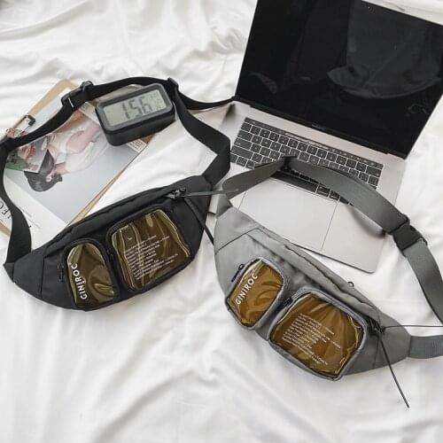 Chest Bag Men Sports Waist Bags Transparent Nylon Men Belt Pack Travel Phone Pouch Unisex Crossbody Bag Male Belt Waist Pack