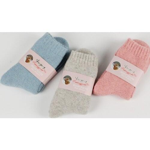 Women Socks Winter Warm Thermal Solid Cashmere Socks Girls Thickened Thick Thread Warm Wool Socks Floor Sleeping Socks Female