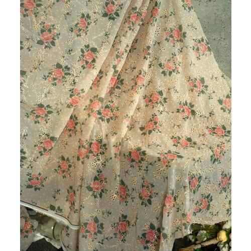 2021 NEW European Chiffon Embroidered Clothing Fabric DIY Cheongsam Garment Lace Fabric Home Table Cloth Decoration Fabric