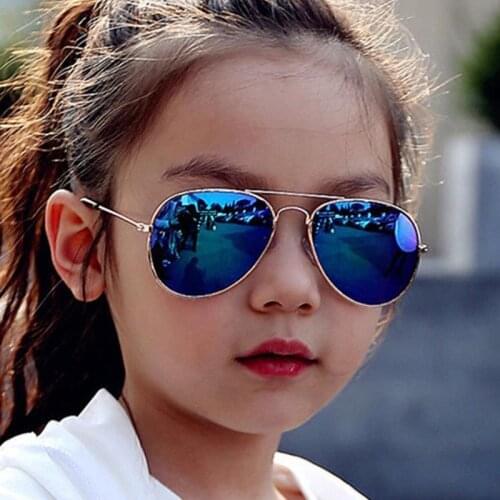 New Fashion Kids Sunglasses Boys Colorful Mirror Children Sun Glasses Metal Frame Girls Outdoors Goggle Glasses UV400