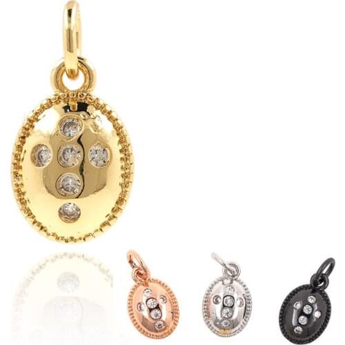 Oval Cross Charm Pendant Necklace Fashion Exquisite Zircon Bracelet DIY Jewelry Earrings Making Accessories