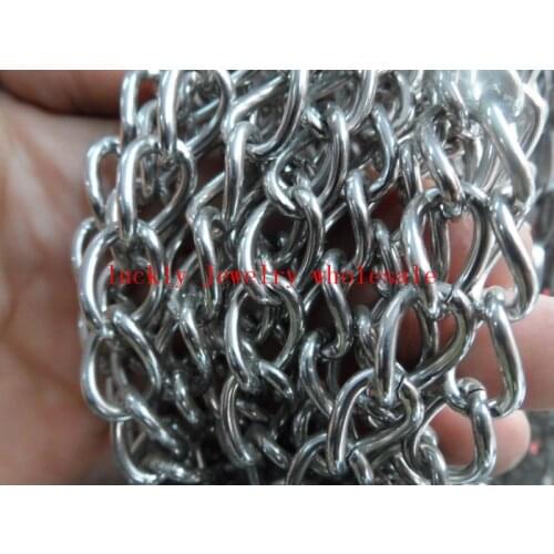 Lot 3meter in bulk wide 7.8mm Stainless Steel Fashion Link Chain jewelry finding / Marking Chain DIY Shiny