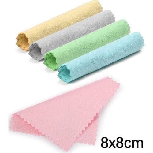 10pcs 8x8cm Jewelry Cleaning Polishing Cloth Buckskin Velvet Sterling Silver Gold Platinum Anti Tarnished Cleaning Rub