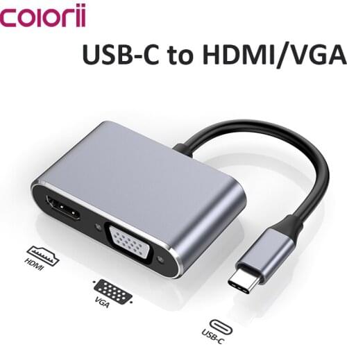 Type c laptop hub vga hub USB HUB USB C to HDMI VGA dual display for laptop