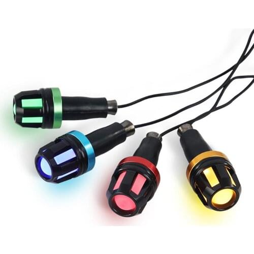 Universal Motorcycle Amber LED Handle Bar End Indicator Grip Plug Turn Signal Light Side Marker Lamp For Harley Honda Yamaha