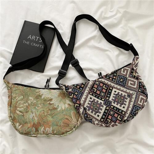 Vintage Women Large Capacity Messenger Bags Contrast Color Ladies Crossbody Bags Simple Flower Female Shoulder Bags Bolso Mujer