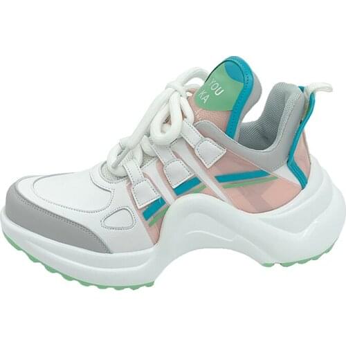 Women Platform Sneakers INS Fashion Mesh Woman Vulcanized Shoes Thick Sole Black Wedge Casual Shoe Dad Zapatos De Mujer 2020 New