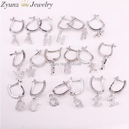 5 Pairs ZYZ315-4682 Metal Letter Dangle Earrings 26 Alphabet Earring Fashion Jewelry High Quality Letter Earrings for Women