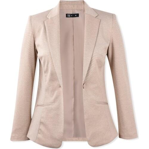 Blazer Jackets for Women 2019 spring fashion Work Style Suit Office Ladies Blazer Long Sleeve Single Button Solid Outerwear