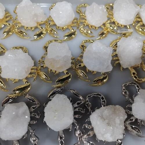 1pcs Natural White Quartz Cluster Scorpion Decoration Gift CAIMSJ