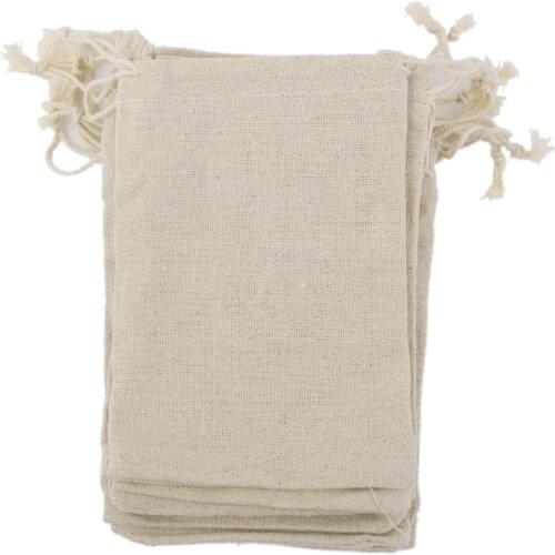 10pcs/Pack Hessian Sack Pouch Drawstring Bags Wedding Bag Jewelry Storage