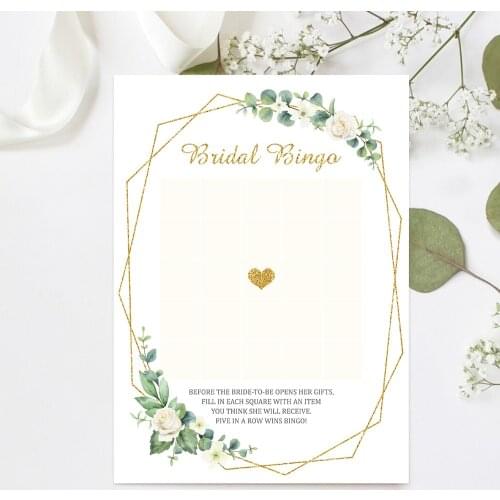 10pcs Green Bridal Bingo Hen Party Invitation Card Bride To Be Wedding Party Greeting Cards Birthday Party Decorations