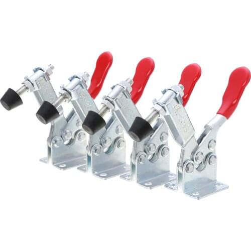 4pcs GH-201B Horizontal Toggle Clamp 90Kg 198Lbs Holding Capacity Quick Release Hand Tool Set