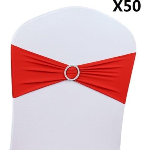 50 pcs / lot 15 * 36 cm Wedding Belt Chair Stretch Chair Cover Band With Buckle Slider Belt Bow Decoration for Chairs