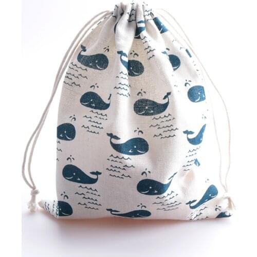 50pcs/lot Linen Cotton Bag 19x24cm Party Wedding Favor Boutique Cosmetics Jewelry Packaging Bag Cute Muslin Gift Bags