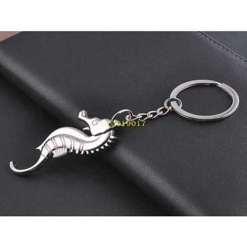 500pcs Creative key chain metal key chain attachment seahorse bottle opener