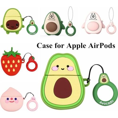 For Airpods Case 3D Avocado Pattern Silicone Case For Apple airpods 2 1 Lovely Cute Earphone Case For AirPods Air Pods 2 Cover