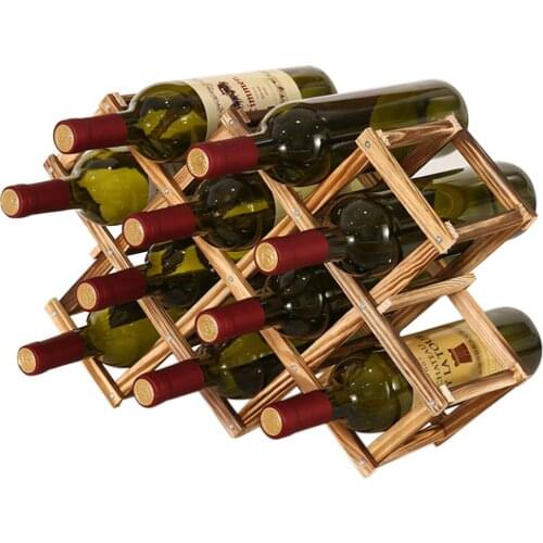 Elegant Creative Wooden Wine Rack 3/6/10 Bottle Holder Folding Drink Bottle Bar Cabinet Display Shelf Wine Storage Accessories