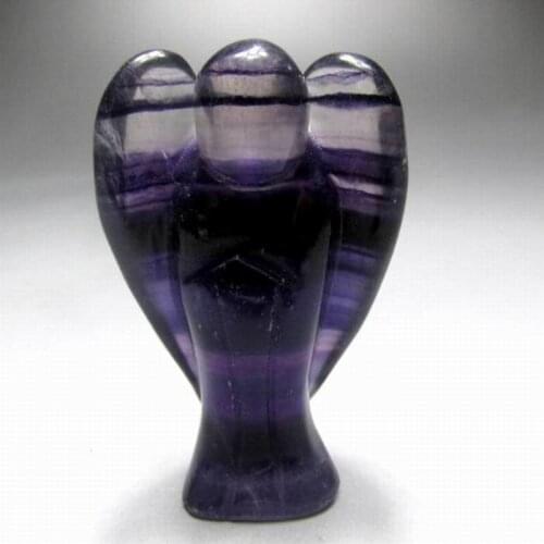 2"/42g Fluorite Angel Handmade Stone Carving - crystals and stones healing Mineral specimen Home Decor feng shui L0103/07
