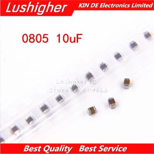 100pcs 0805 10uf 106K 100V X7R 10% SMD Ceramic Capacitor MLCC