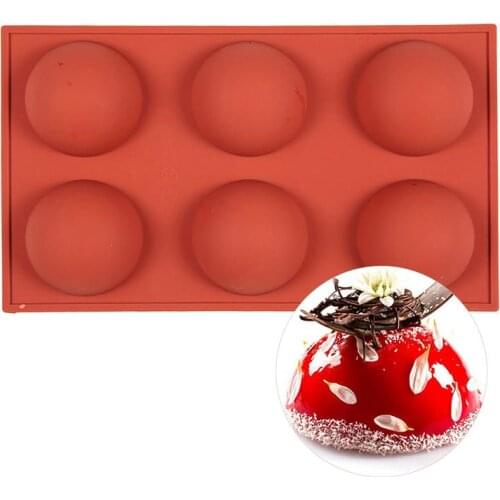 Round Cake Mold 6 Cavities Mold Silicone Chocolate Cookie Muffin Baking Tool Mousse Dessert Cake Decorating