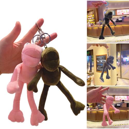 Cute Female Long Legged Frog Plush Doll Pendant Girl Doll Plush Couple Key Chains Car Gadget Keyring Car Keychain Accessories