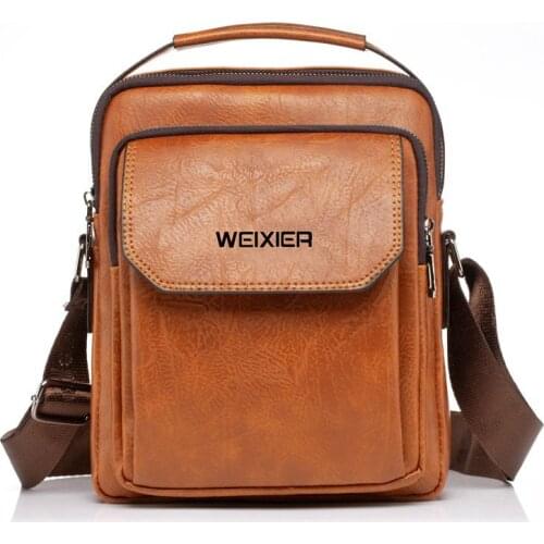 Weysfor Retro Mens Handbag Shoulder Bag High Quality PU Leather Crossbody Business Bag Male Messenger Luxury Bags Designer Bag