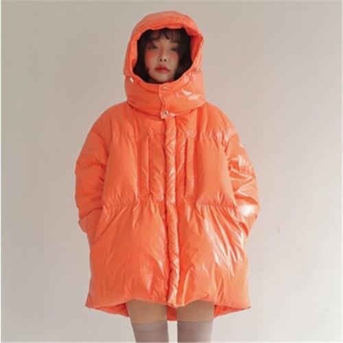 New Thicken Coat for Women Korean Style Solid Hooded Long Sleeve Oversized Warm Down Jacket Female Women Winter Clothes Ins