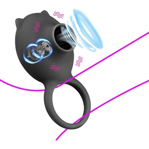 3 Speeds Rotation Oral Tongue Licking Vagina Clitoris Stimulate Vibrator Penis Ring Cock Ring G-spot Massager Sex Toys