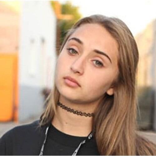 Meajoe Tattoo Beat Moment Choker Necklace Women Punk Gothic Double Line Black Elastic Layered Collar Necklaces For Women Jewelry