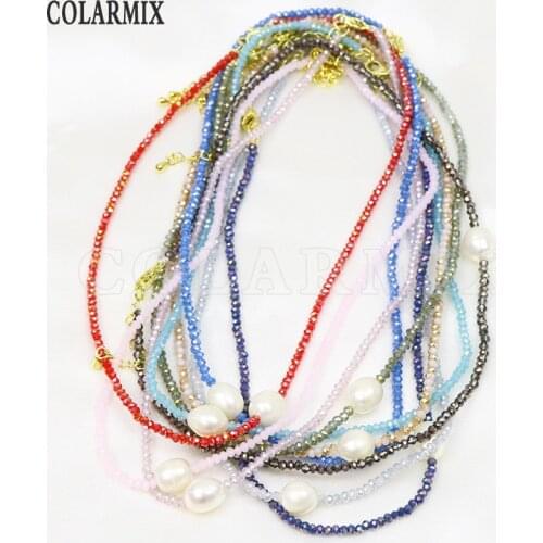6 Strand Glass Beaded Necklace Chain fashion Pearls Jewelry Beaded strand Jewelry Accessories Jewelry Necklace Gift 9896