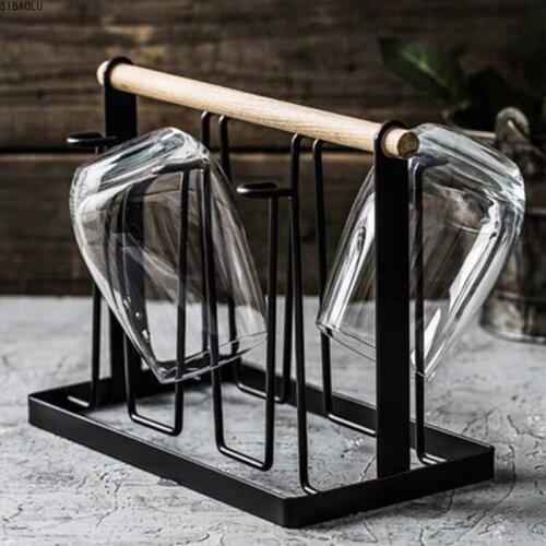 Kitchen Utensils Wrought Iron Cup Holder Creative Household Drain Cup Shelf For Kitchen Cup Storage Rack Hanging Drainer Storage
