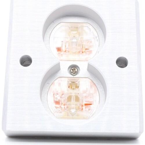 Transparent High Quality Power US AC Power Receptacle Wall Outlet Copper plated Socket