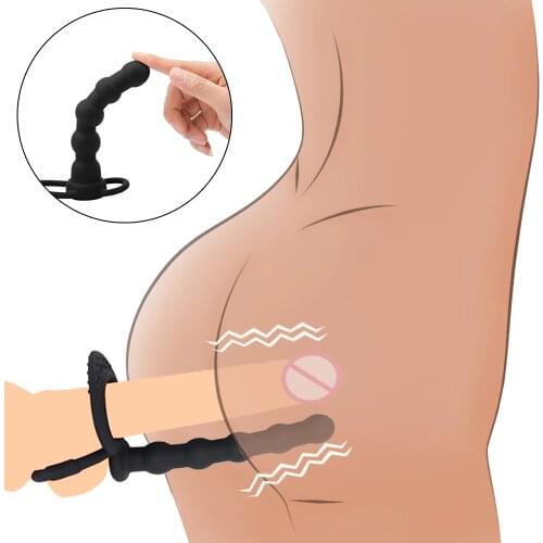 Adult Anal Double Penetration Strap On Dildo Vibrators Anal Beads Butt Plug Intimate G-Spot Vibrator Sex Toys For Women Couples