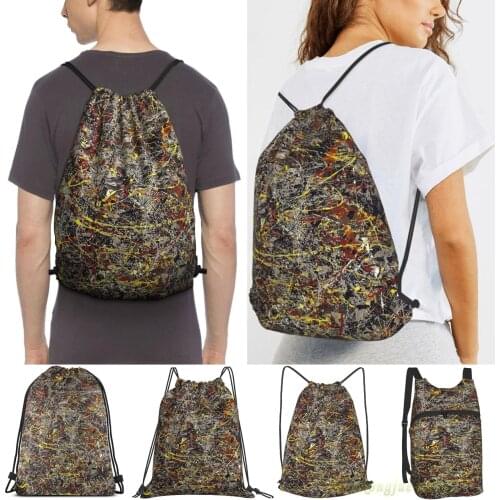 No 5 By Jackson Pollock Women Drawstring Sackpack Gym Bags Men Outdoor Travel Backpacks For Training Fitness Swimming Bag