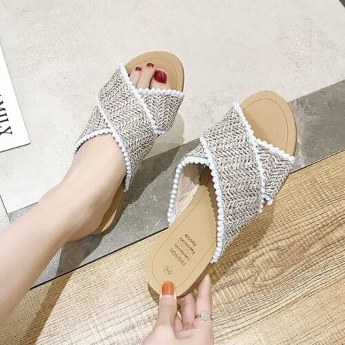Women Summer Outdoor Sandal High Square Heel Flip Flop Ladies Brand Women Slipper Elegant Women Slides Shoes